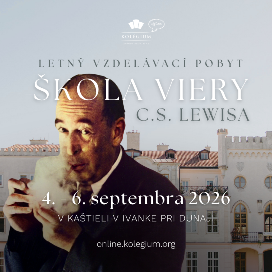 ponuka letného vzdelávacieho pobytu v ivanke pri dunaji, c.s.lewis fajčí fajku a v pozadí je ivanský kaštieľ
